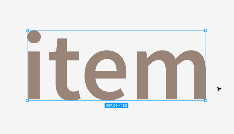 Figma - Texte vectorisé sélectionné Capture écran Figma, texte vectorisé sélectionné