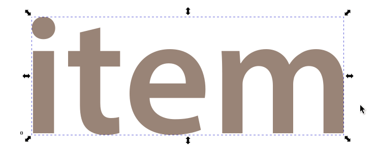 Inkscape - Texte éditable sélectionné Capture écran Inkscape, texte éditable sélectionné