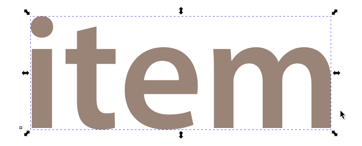 Inkscape - Texte vectorisé sélectionné Capture écran Inkscape, texte vectorisé sélectionné