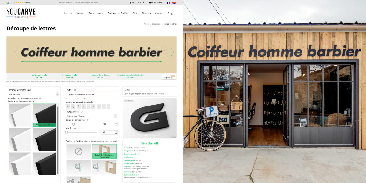 Design your ready-to-install cut-out letter sign