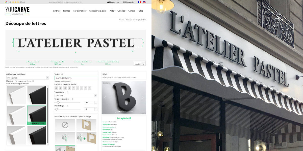Design your ready-to-install cut-out letter sign