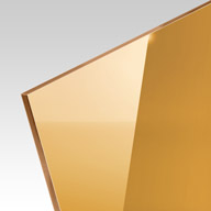 Vignette matériau, PMMA (plexi) miroir or orangé ép. 3 mm