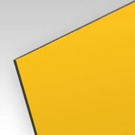 Vignette matériau, alu-dibond laqué jaune citron (RAL 1023) mat ép. 3 mm